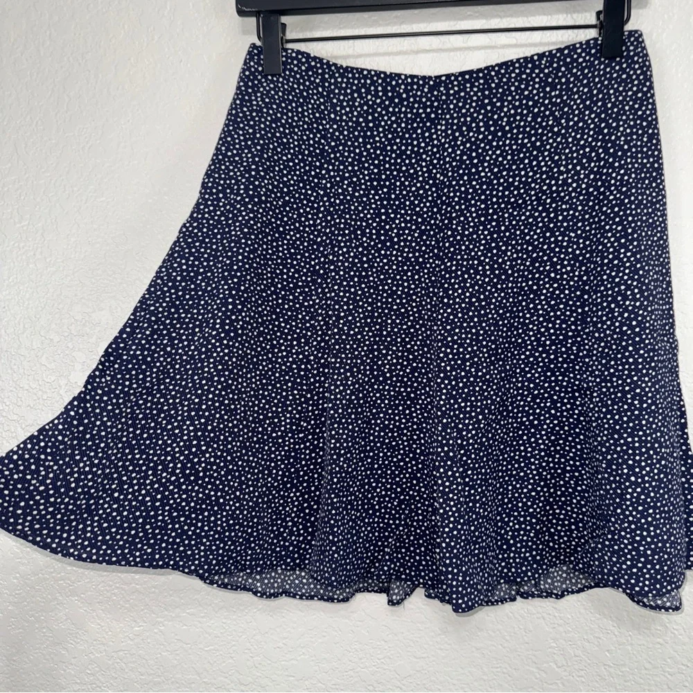 Banana Republic Dark Blue White‎ A-Line Skirt 0 Petite Lightweight Summer #cc